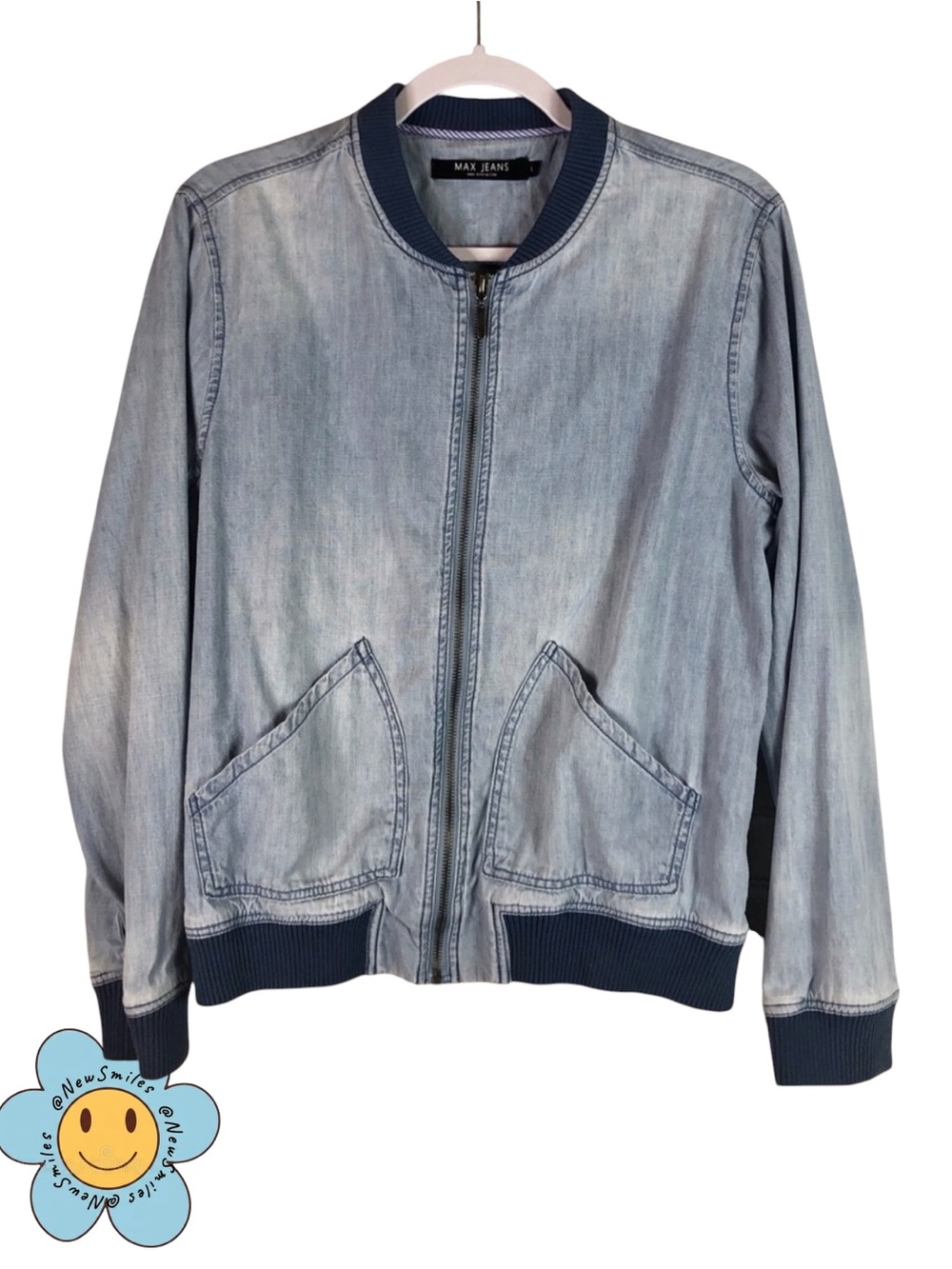 Max Jeans Lightweight Womens Denim Jacket, Large